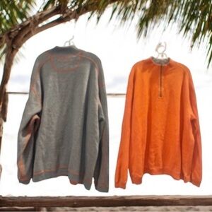 TOMMY BAHAMA Flip SIDE  1/4 reversible quarter zip sweater men’s size XXL